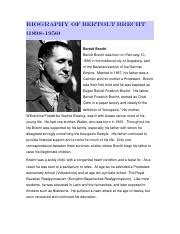 bertolt brecht biography summary page