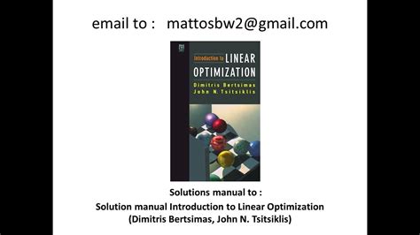 Download Bertsimas Linear Optimization Solution Manual 