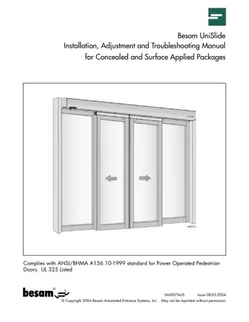 Read Besam Unislide Troubleshooting Guide 