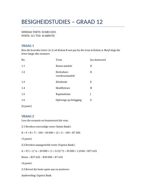 besigheidstudies graad 12 memorandum 2014