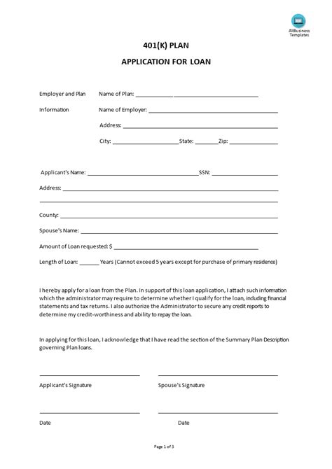 Best 401k Loan Request