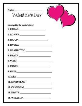 Best Fun Valentine Unscramble Worksheet Free Printable Grade Nine Word Unscramble Worksheet - Grade Nine Word Unscramble Worksheet