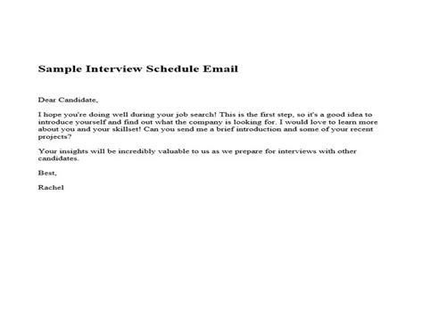 best interview schedule email template pdf sample in 2021 Email