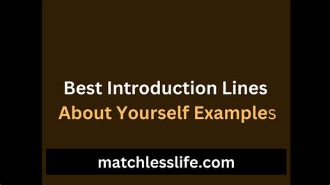 Best Introduction Lines About Yourself Example