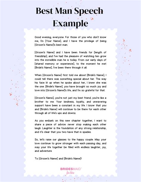 Best Man Speeches Examples