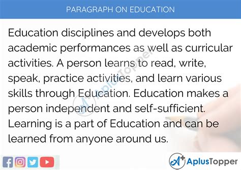 Best Paragraph On Education 100 150 200 250 A Paragraph On Education - A Paragraph On Education