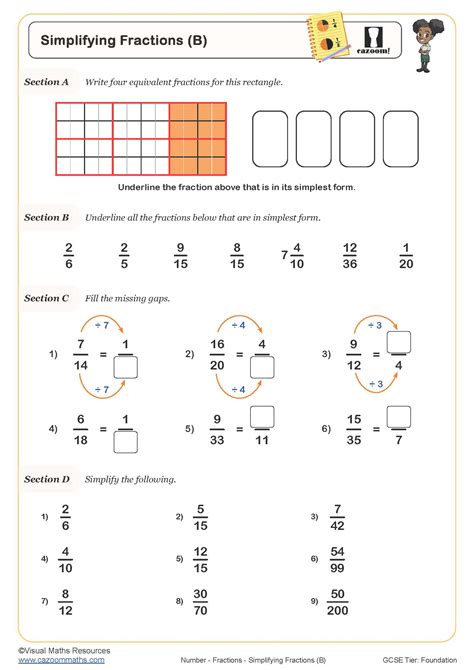 Best Simplifying Fractions Worksheets Cazoom Maths Simplify Fractions Worksheet With Answers - Simplify Fractions Worksheet With Answers