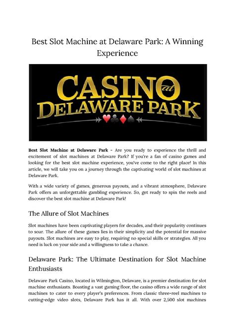 best slot machine at delaware park gylh switzerland