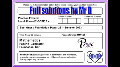 Read Online Best Guess Paper 2 Edexcel Maths 