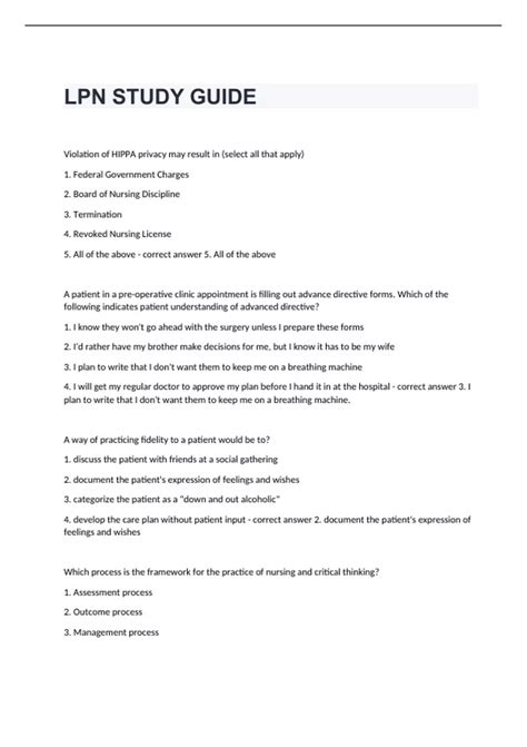 Read Best Lpn Study Guide 