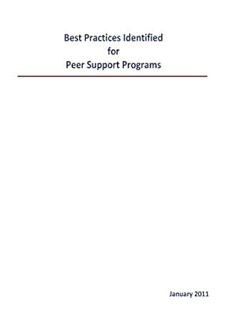 Read Online Best Practices Identified For Peer Support Programs By 