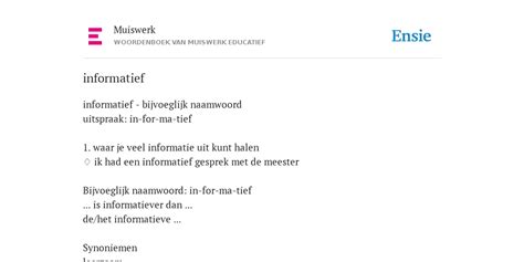 betekenis informatief