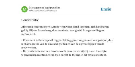 betekenis van consistentie