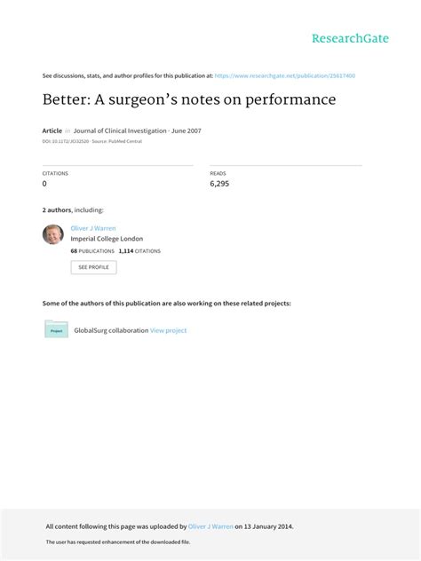 Better A Surgeons Notes On Performance Atul Gawande