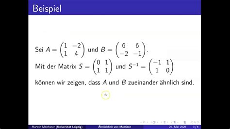 beweis ähnlichkeit matrizen