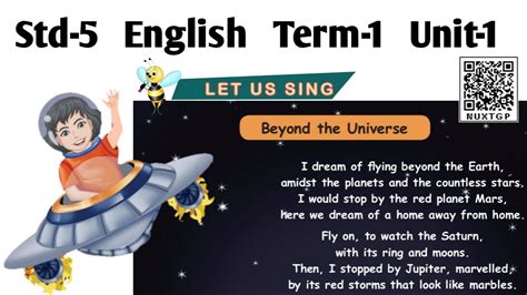 Beyond The Universe Poem 5th Standard English Term 5th Std English Poem - 5th Std English Poem