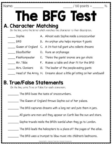 Bfg Matrix Test Answers