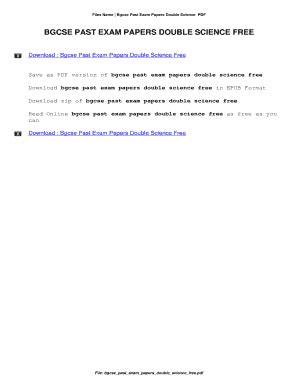 Full Download Bgcse Past Exam Papers Double Science Free 