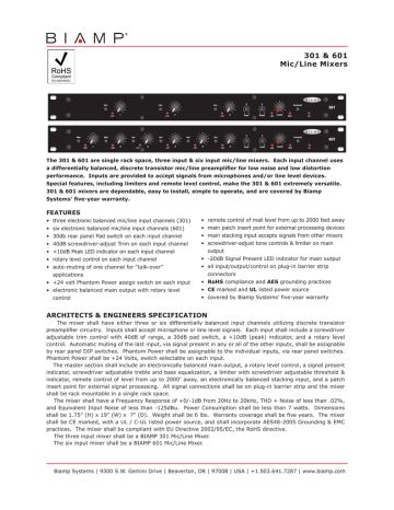 Download Biamp 301 User Guide 