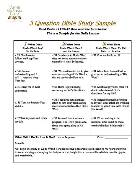 bible study questions and answers lessons