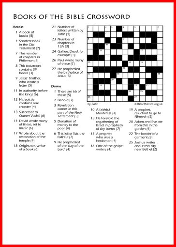 Read Online Bible Facts In Crossword Puzzles Quiz And Puzzle Books 