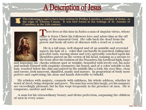 Biblical Description Of Jesus
