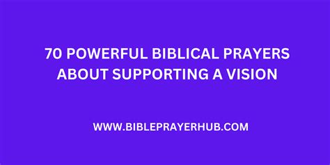 Biblical Prayers About Supporting A Vision