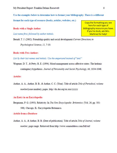 bibliography example 5th grade