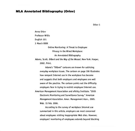 bibliography format pdf