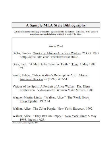 bibliography mla format movie examples