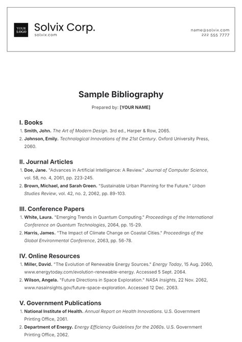 bibliography sample paper