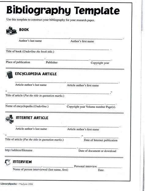 Bibliography Template For Kids   Bibliography Worksheet Hyderabad - Bibliography Template For Kids