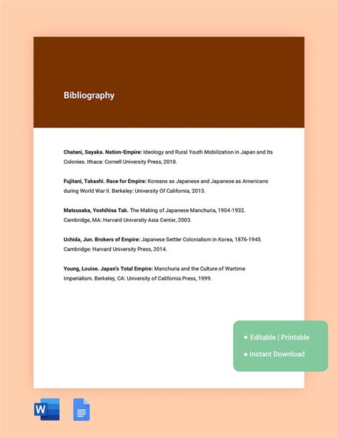 Bibliography Templates Documents Design Free Download Bibliography Template For Kids - Bibliography Template For Kids