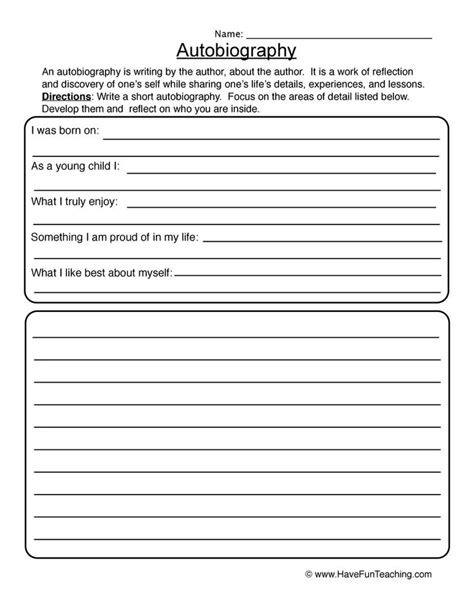 Bibliography Worksheet Autobiography Worksheet For 2nd Grade - Autobiography Worksheet For 2nd Grade