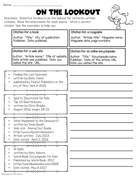 Bibliography Worksheet Georgia Olive Growers Plagiarism Worksheet For Middle School - Plagiarism Worksheet For Middle School