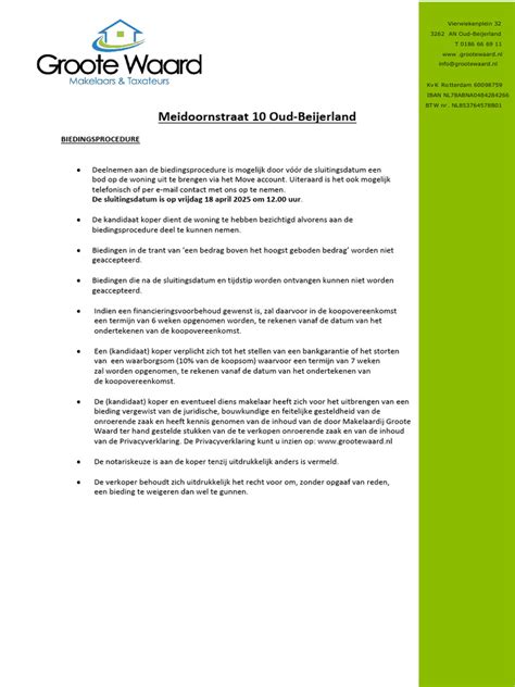 biedingsprocedure veiling