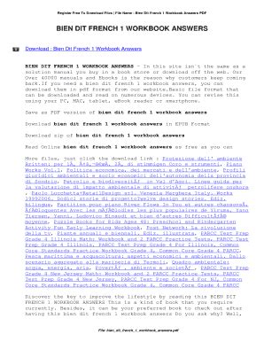 Read Online Bien Dit French 1 Workbook Answer 