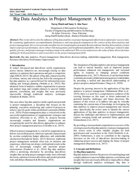 Big Data Analytics Project Management