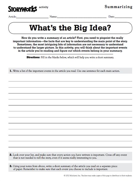 Big Idea Lesson Plans Amp Worksheets Reviewed By Big Idea Worksheet - Big Idea Worksheet