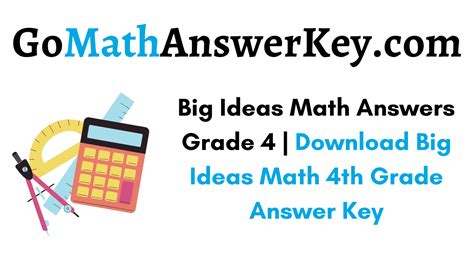 Big Ideas Math Answers Grade 4 Chapter 9 4th Grade Answer Key - 4th Grade Answer Key
