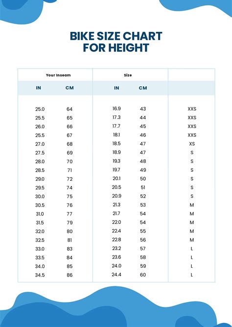 Bike Size And Height Chart