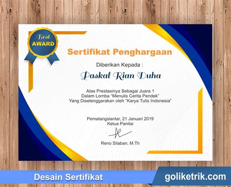bikin sertifikat online