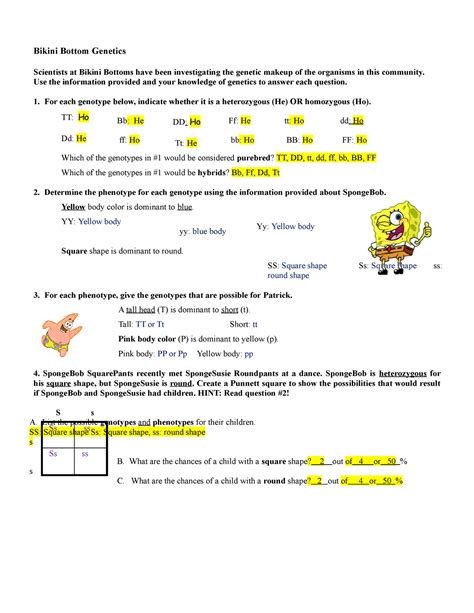 Bikini Bottom Genetics
