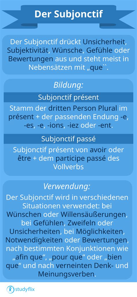 Bildung Des Subjonctif
