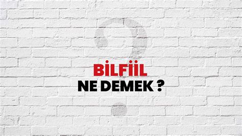 Bilfiil Ne Demek