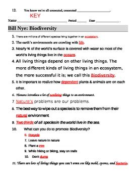 Bill Nye Biodiversity Worksheet Answers Db Excel Com Biodiversity Activity Worksheet - Biodiversity Activity Worksheet
