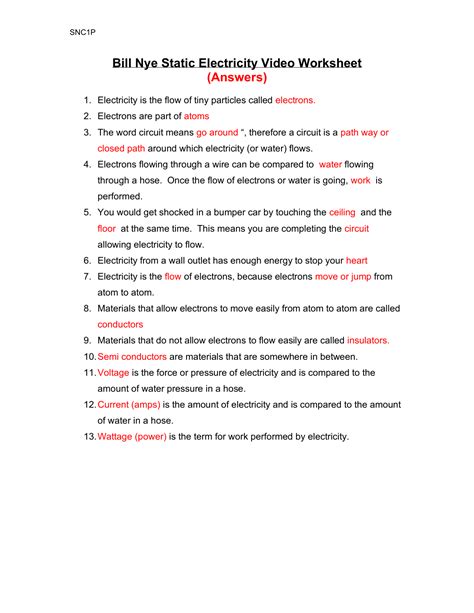 Bill Nye Energy Worksheet Answers Matter And Energy Worksheet Answers - Matter And Energy Worksheet Answers