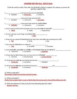Bill Nye Heat Answer Key