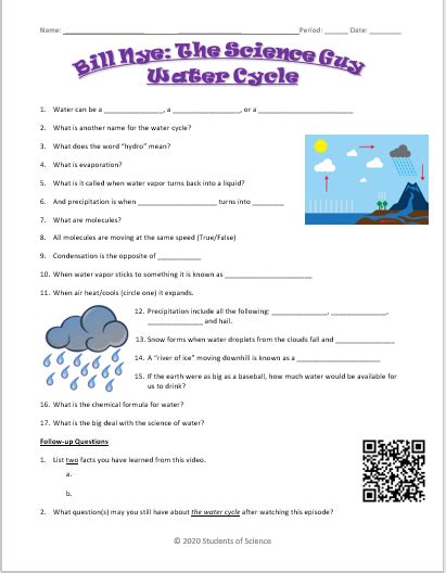 Bill Nye Water Cycle Worksheet Water Cycle Coloring Worksheet - Water Cycle Coloring Worksheet