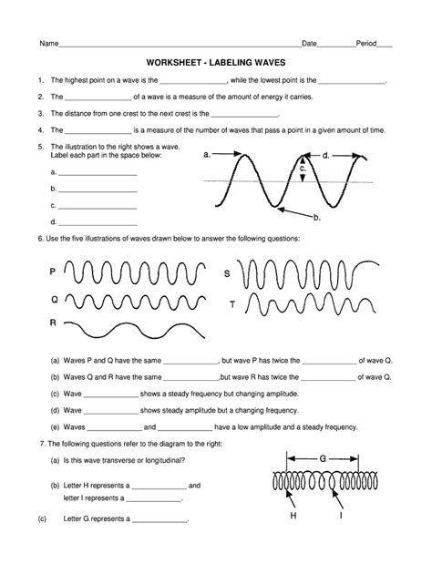 Bill Nye Waves Worksheet Physical Science Waves Worksheets - Physical Science Waves Worksheets